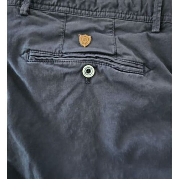 Massimo Dutti Mens Slim Fit Chino Blue Navy Trousers‎ Pants Stretch 38 26 - Picture 2 of 9